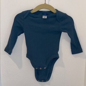 Old Navy Ribbed Teal Long Sleeve Bodysuit